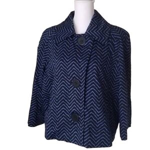 Patrick Christopher Chevron Print Jacket Blazer Size: 2X